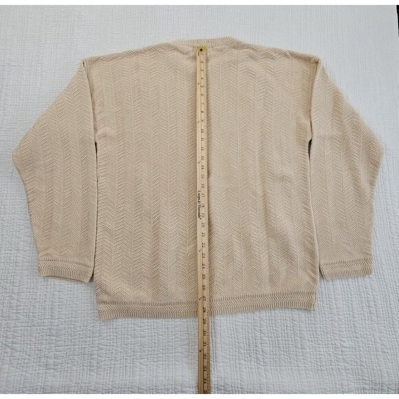 Ralph Lauren Chaps Hand Framed Sweater Men's Size XL Wheat Straw Cotton Texture - Picture 12 of 13